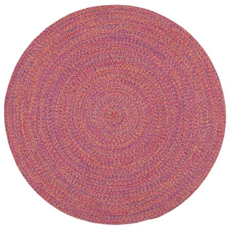 Flowers First 4 x 4 ft. Braided Contemporary Round Rug; Red & Yellow FL1890589